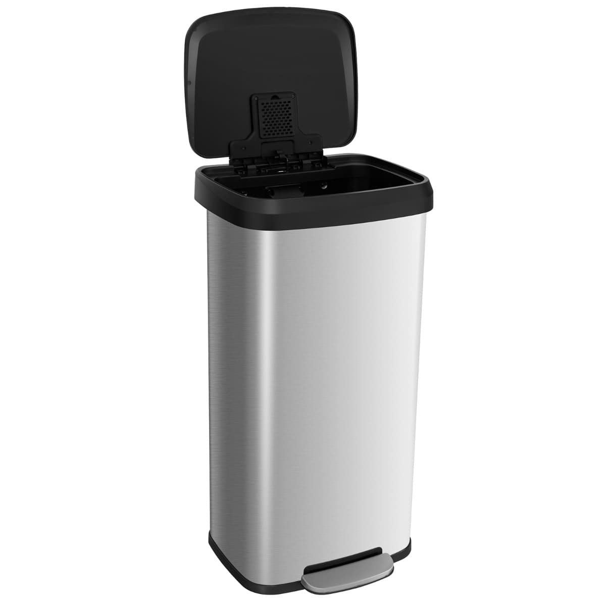 CostwayPoubelle 68 Litres à Pédale 40 x 38 x 78 CM en Acier Inox Anti-Empreintes Fermeture Amortie Ultra-Silencieuse Argent