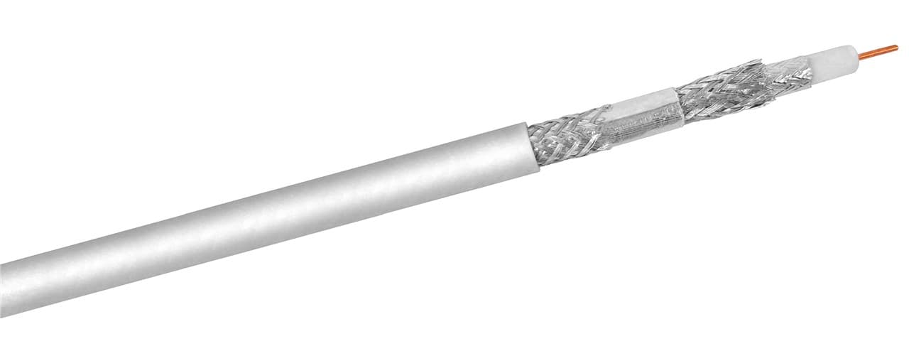 Câble coaxial Goobay 120 dB SAT, 4x blindé, CCS - pour les systèmes de câbles numériques SAT et BK
